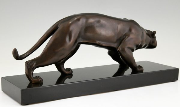 Art Deco bronze sculpture panther