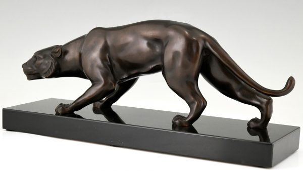 Art Deco bronze sculpture panther