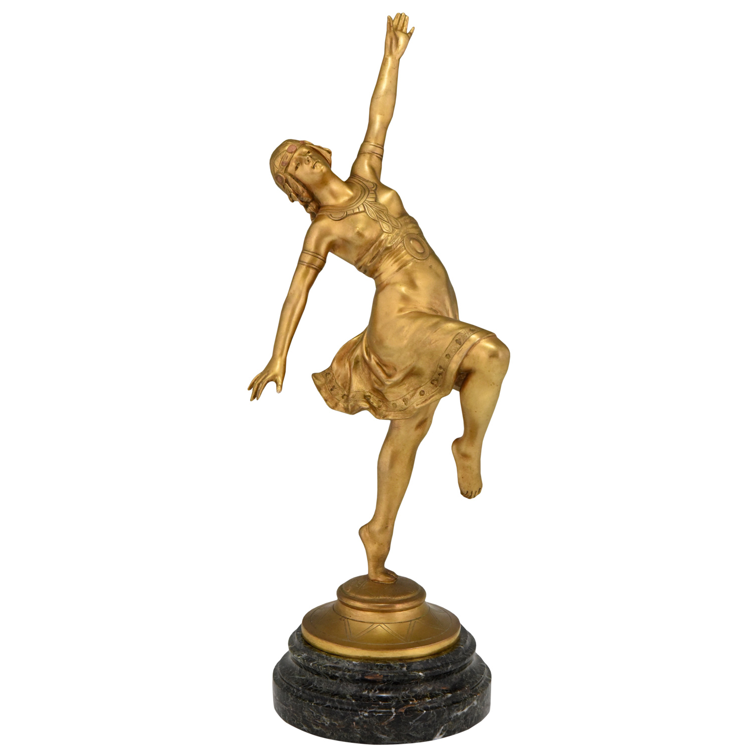 Art Nouveau bronzen sculptuur Oriëntaalse danseres