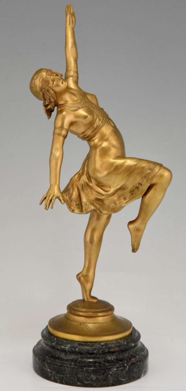 Art Nouveau bronzen sculptuur Oriëntaalse danseres