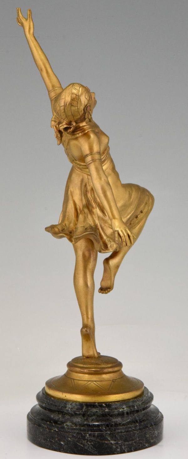 Art Nouveau bronzen sculptuur Oriëntaalse danseres