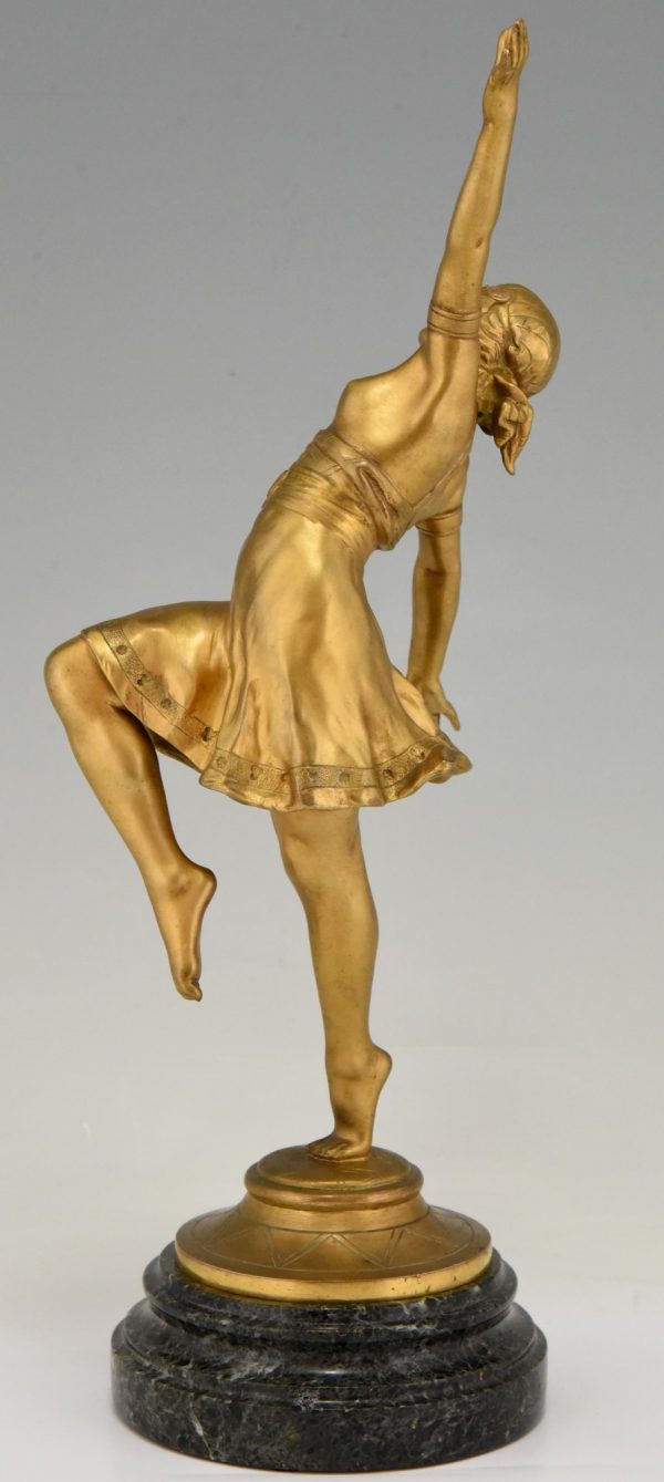 Art Nouveau bronzen sculptuur Oriëntaalse danseres
