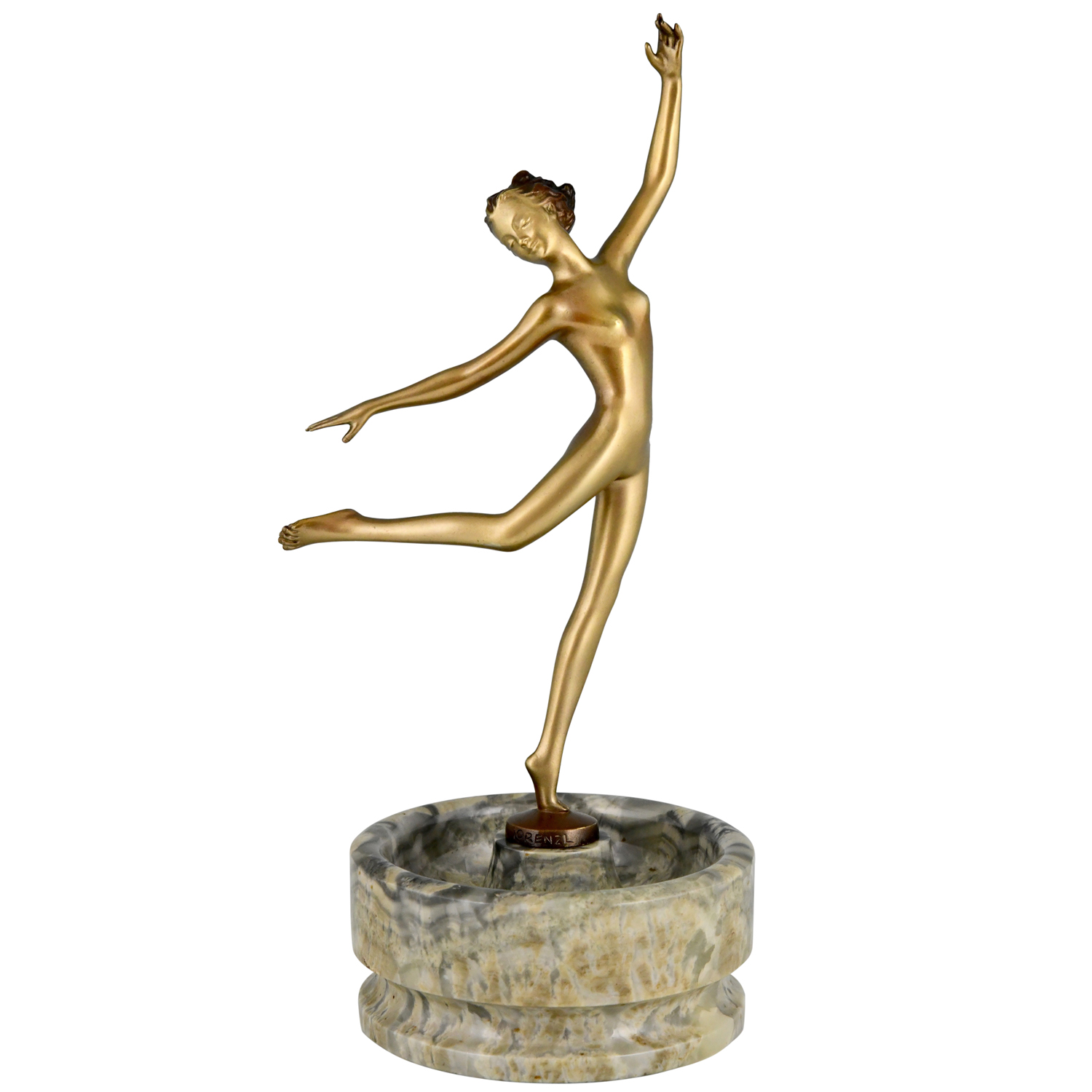 Art Deco sculpture en bronze danseuse nue