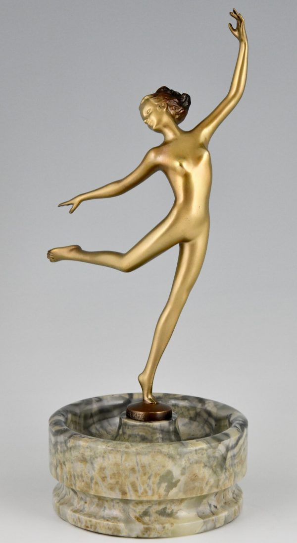 Art Deco sculpture en bronze danseuse nue