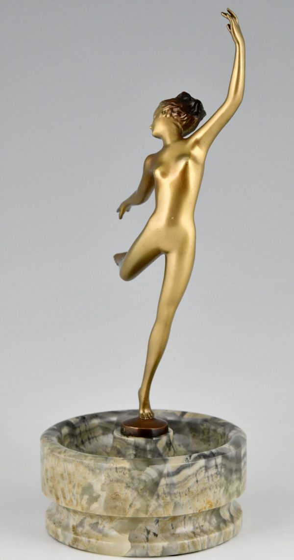 Art Deco sculpture en bronze danseuse nue