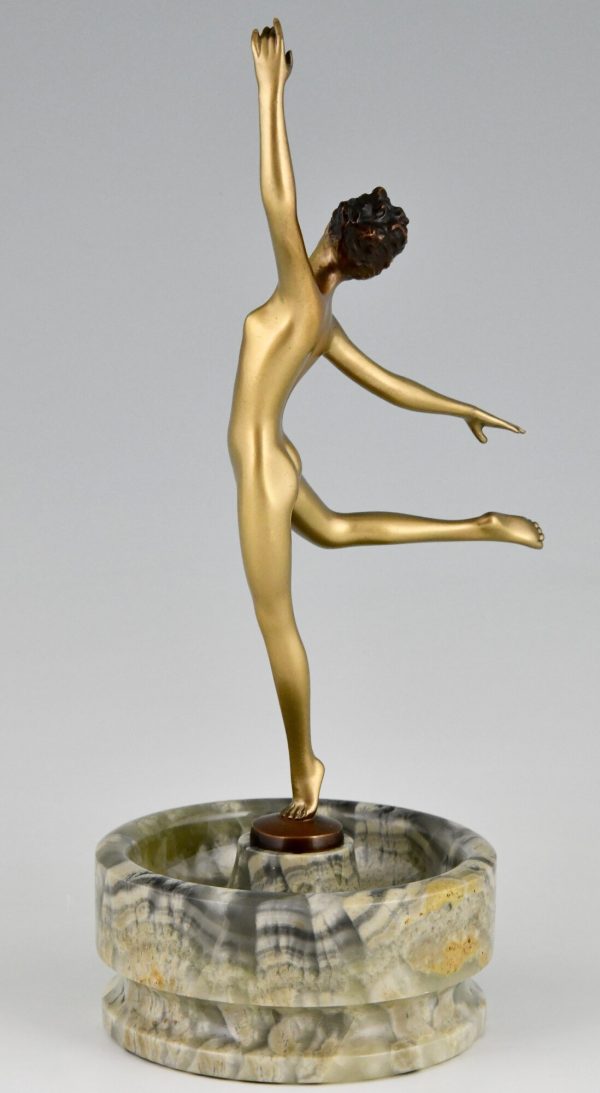 Art Deco sculpture en bronze danseuse nue