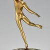 Art Deco sculpture en bronze danseuse nue