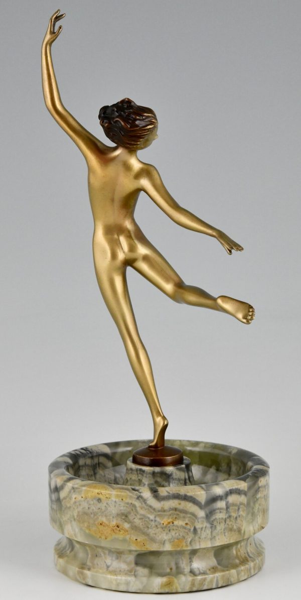 Art Deco sculpture en bronze danseuse nue