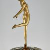 Art Deco sculpture en bronze danseuse nue