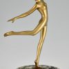 Art Deco sculpture en bronze danseuse nue