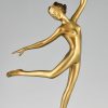 Art Deco Bronze Skulptur Tänzerin Frauenakt