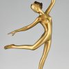 Art Deco sculpture en bronze danseuse nue