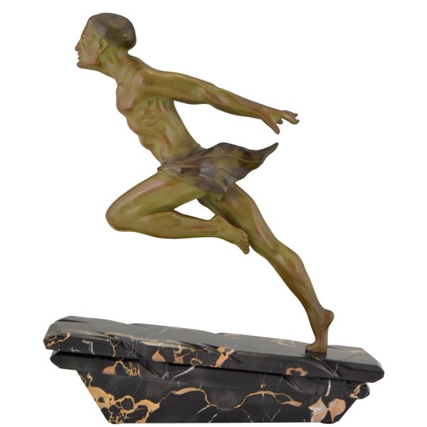 Art Deco sculptuur rennende man atleet