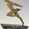 Art Deco sculptuur rennende man atleet