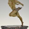 Art Deco sculptuur rennende man atleet