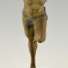 Art Deco sculpture homme courant athlete