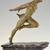 Art Deco sculpture homme courant athlete