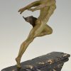 Art Deco sculptuur rennende man atleet