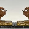 Art Deco bookends with griffins