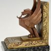 Art Deco bookends with griffins