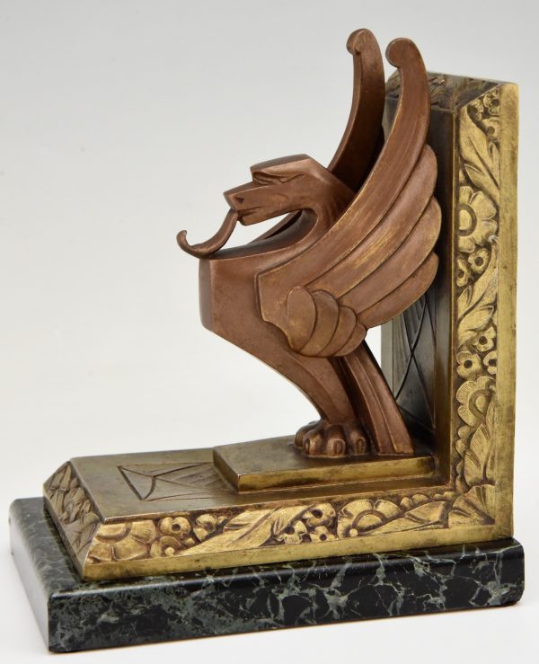 Art Deco bookends with griffins