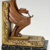 Art Deco bookends with griffins