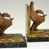 Art Deco bookends with griffins