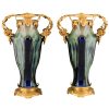 Jugendstil Vases Paar Keramik und Bronze vergoldet