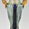 Art Nouveau vases en céramique et bronze doré