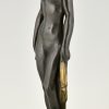 Art Deco bronze sculpture nude with drape