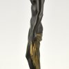 Art Deco bronzen sculptuur naakte vrouw met sluier