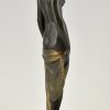 Art Deco bronze sculpture nude with drape