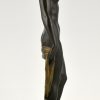 Art Deco bronze sculpture nude with drape