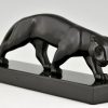 Art Deco bronze sculpture of a panther