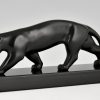 Art Deco bronze sculpture of a panther