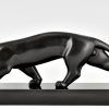 Art Deco bronze sculpture of a panther