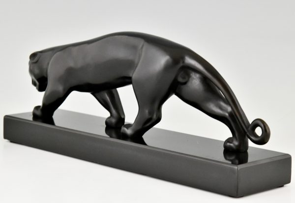 Art Deco bronze sculpture of a panther