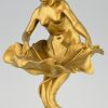 Art Nouveau sculptural tray nude mermaid with flower