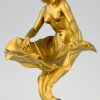 Art Nouveau sculptural tray nude mermaid with flower