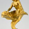 Art Nouveau sculpture sirène avec fleur