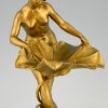 Art Nouveau sculptural tray nude mermaid with flower