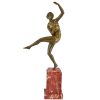 Art Deco bronzen sculptuur danseres met bal