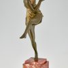 Art Deco bronze sculpture dancer with ball