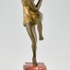 Art Deco bronze sculpture dancer with ball