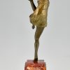 Art Deco bronzen sculptuur danseres met bal