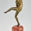 Art Deco bronzen sculptuur danseres met bal