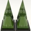 Art Deco bookends reading Medieval ladies