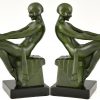 Art Deco bookends with reading nudes