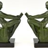 Art Deco bookends with reading nudes