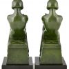 Art Deco bookends with reading nudes